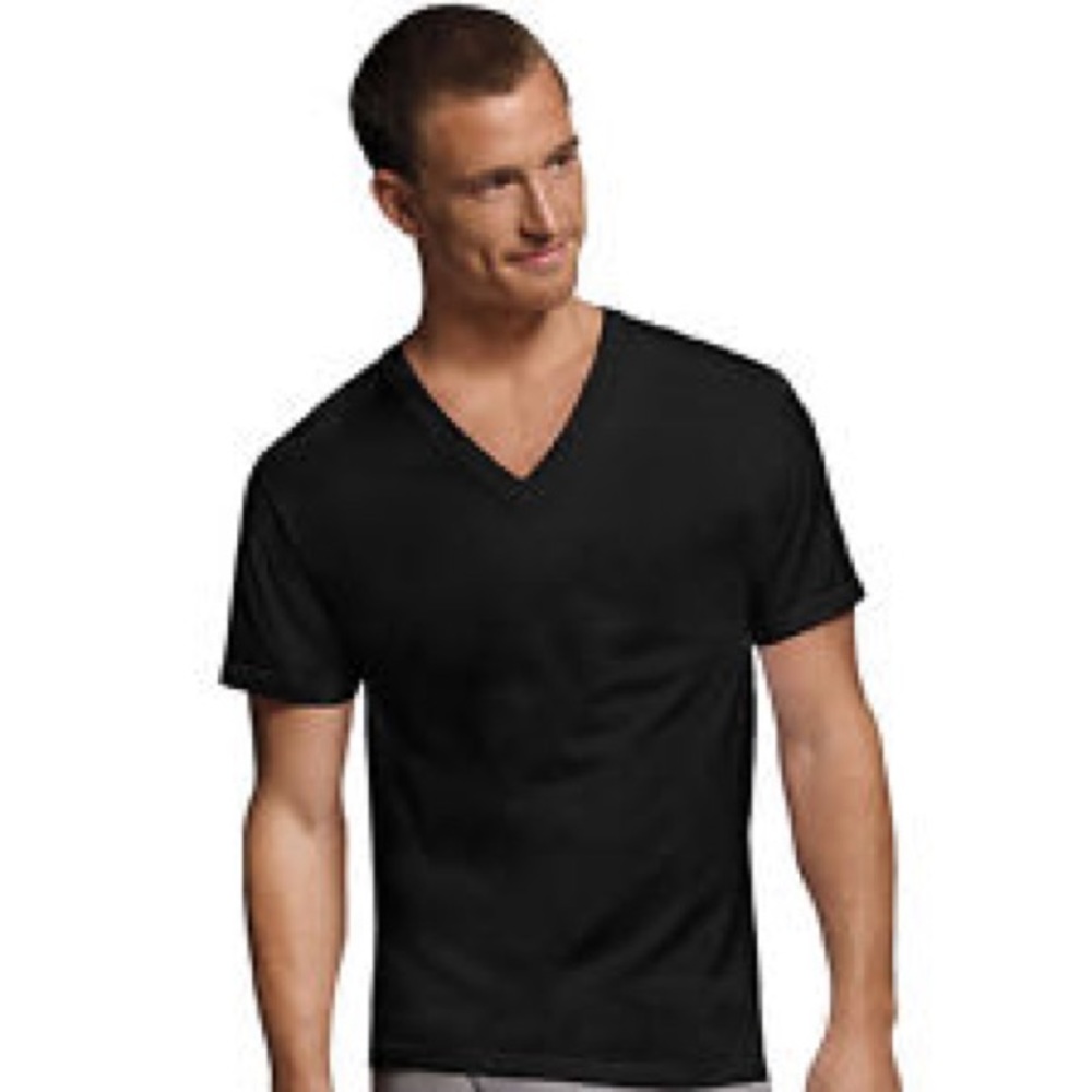 4 pack Hanes Men’s Comfort T shirt V Neck B/G